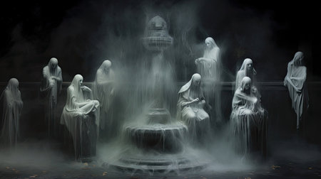 Ghostly Figures at the Forgotten Fountainの素材