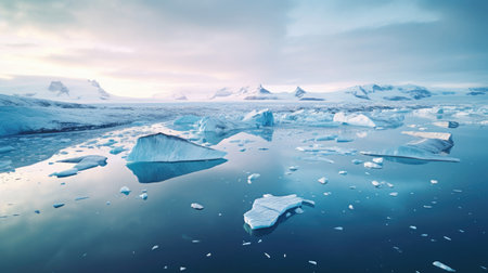 JÃ¶kulsÃ¡rlÃ³n Glacier Lagoon Iceland: Captivating Icebergs in Lagoonの素材