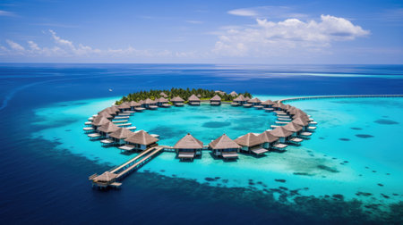 Maldives Horizon: Bungalows and Azure Watersの素材