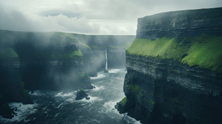 Dramatic Cliffs of Moher: Ruggedness Meets Mistの素材