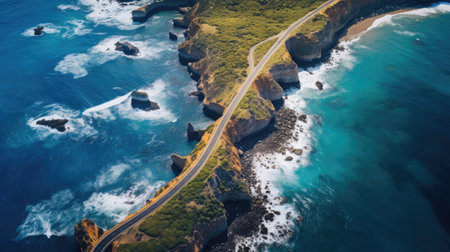 Great Ocean Road Australia: Twelve Apostles and Wavesの素材