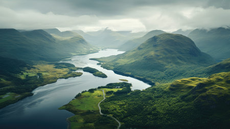 Serene Glens and Rugged Mountains in Scottish Highlandsの素材