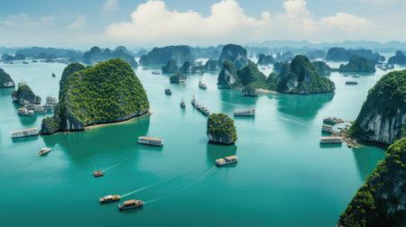 Ha Long Bay Vietnam: Sailing Amidst Limestone Karstsの素材