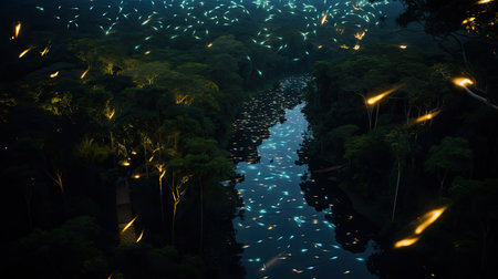 Enchanting Firefly Display Nanacamilpa Mexicoの素材