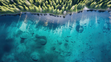 Turquoise Waters Reflecting Forests Blue Pond Japanの素材