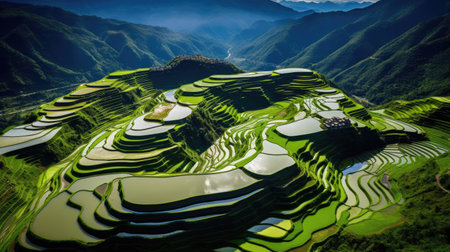 Cascading Terraces of Banaue Philippinesの素材