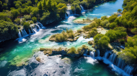 Emerald Pools & Waterfalls: Krka National Park Croatiaの素材