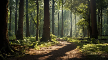 Sunrise Spotlight: Mindfulness in Serene Forest Clearingの素材