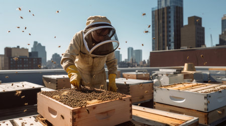 Bee Conservation Efforts: Establishing a Rooftop Beekeeping Hiveの素材