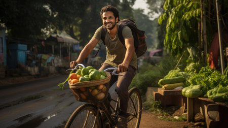 Sustainable Produce Delivery: Cycling for Local Agriculture and Communityの素材