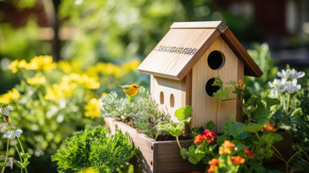 Providing Shelter for Local Birds: Placing a Garden Birdhouse with Careの素材