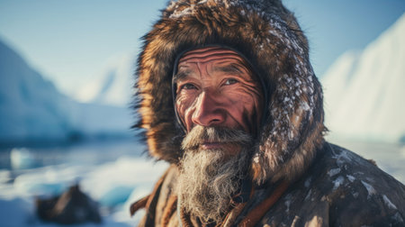 Contemplative Inuit Fisherman: Arctic Connectionの素材