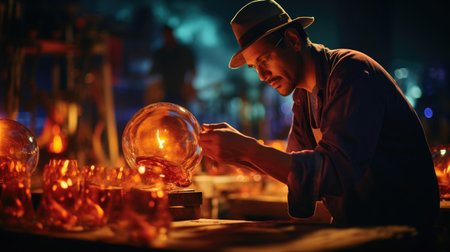 Mexican Glassblower Creating Delicate Glass Artworksの素材