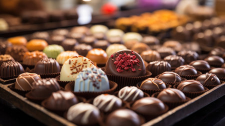 Chocolatier's Delight: Pralines with Vibrant Designsの素材