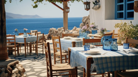 Greek Seaside Taverna with Grilled Octopusの素材