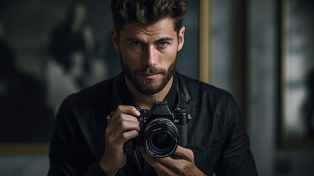 Satisfied customers meeting with a technology expert to explore innovative solutions.の素材