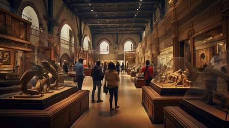 Ancient trade routes marvel in ornate museum hallsの素材