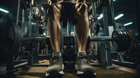 Foto de Person on leg press machine exerting force against weights surrounded by other machines in the gym - Imagen libre de derechos