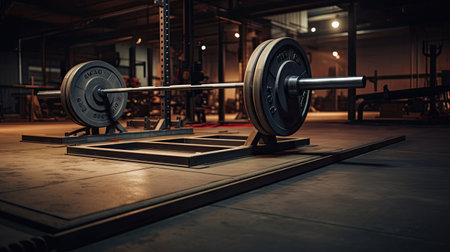 Landmine press platform in an organized gymの素材