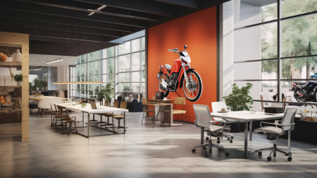 High-energy office with motocycling-inspired touch.の素材
