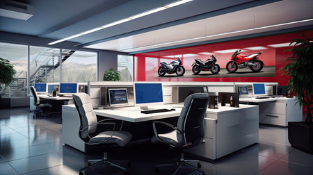Efficient office with clean lines.の素材