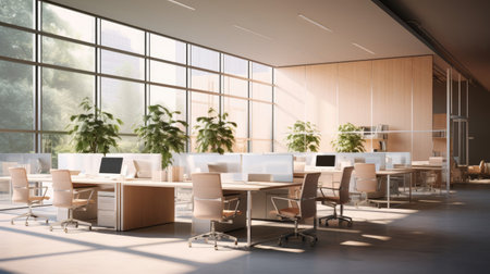 Sleek professional office ambiance.の素材