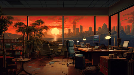 Indistinct office scene excellent background choice for technology or business websitesの素材