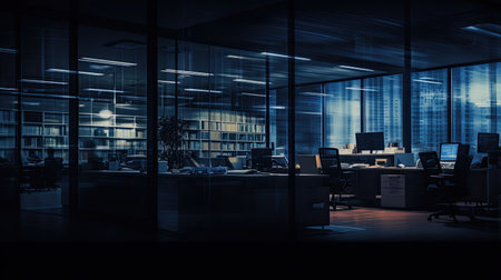 Intensely blurred office scene perfect for tech or business websitesの素材
