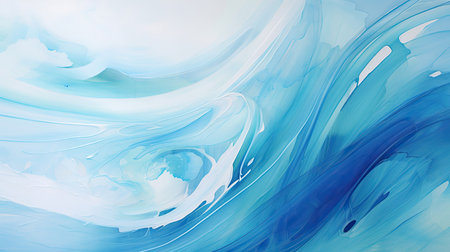 Dynamic ocean waves with a modern twist. Abstract pattern for web or mobile interfaces.の素材