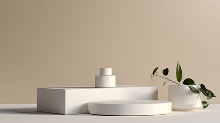Elegant white porcelain podium.の素材