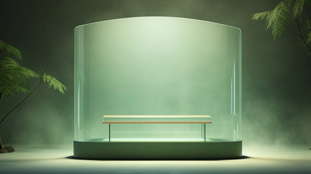 Translucent glass podium serene green.の素材