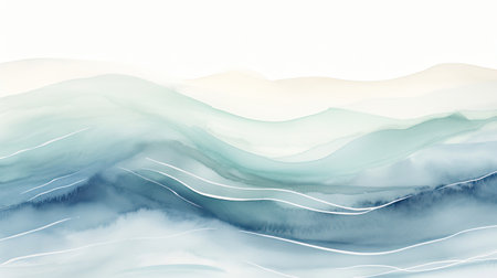 Wave design with a touch of sophistication in subtle muted blues and tealsの素材