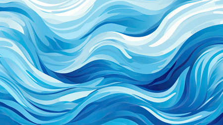 Vibrant cartoon-style wave for pool party or beach theme.の素材