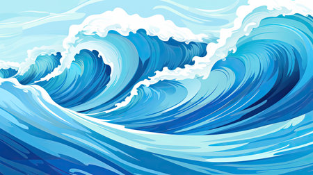 Sunny vibrant cartoon waveの素材