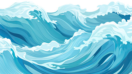 Cheerful animated ocean wavesの素材