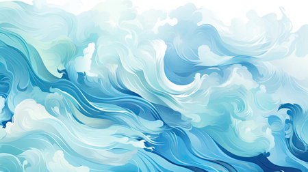 Dynamic royal blue ocean waves lively wave pattern backdropの素材