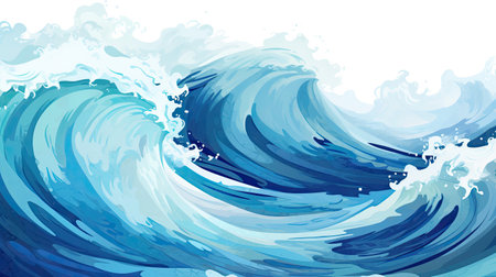 Brilliant indigo and teal wave pattern perfect for dynamic webの素材
