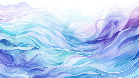 Energetic purples indigos and teals ocean waves vibrant atmosphereの素材