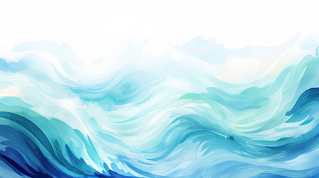 Dynamic indigos and teals in lively wave patternの素材