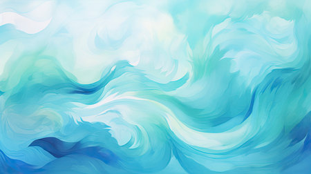 Energetic ocean wave pattern in indigo teal and aquamarineの素材
