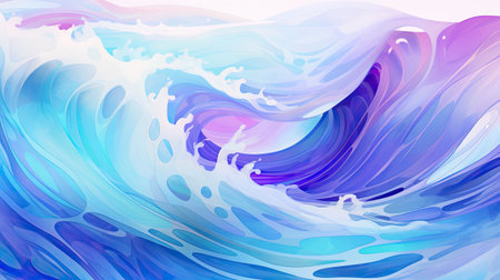 Dynamic amethyst teal and cerulean ocean wavesの素材