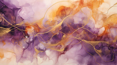 Dynamic amethyst ink with golden veins - captivating colorsの素材