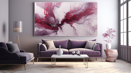 Ruby ink with silver accents lavender flowersの素材