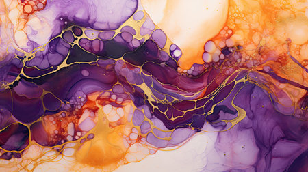 Amethyst blooms in golden inkの素材