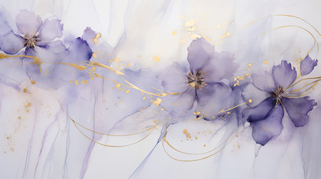 Delicate violets in lavenderの素材