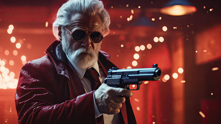 Santa soft secret agent navigates high-security missionの素材