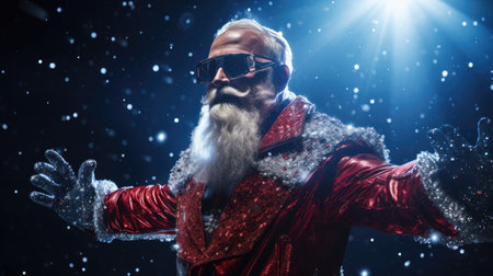 Santa wows with high-tech light show performanceの素材