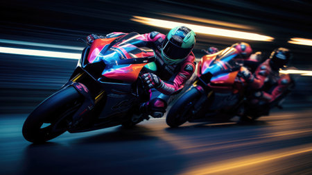 Relay racing precision and teamworkの素材