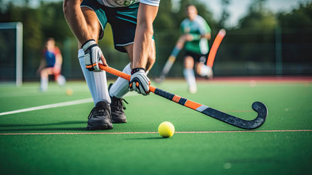 Precise field hockey dribble on artificial turfの素材