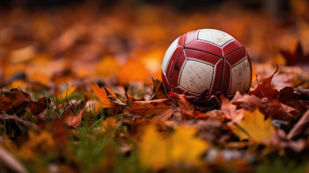 Fluttering leaves and ballの素材